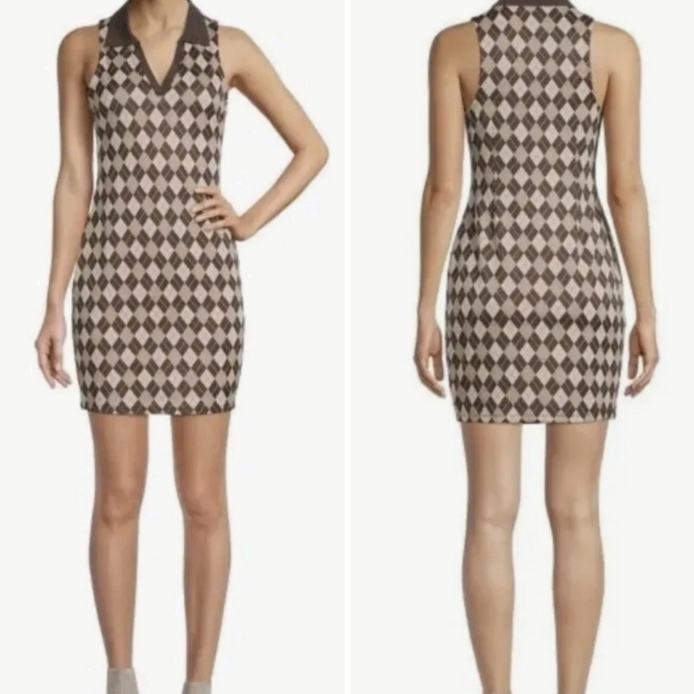 NWT Madden NYC Argyle Collared Sleeveless Dress - Sz M Open To Offers